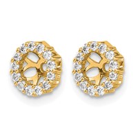 14K Yellow Gold 0.25 Carat Lab Grown Diamond VS SI+ G+ with 4.25 Mm Opening Complete Earring Jackets view 2