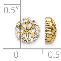 14K Yellow Gold 0.25 Carat Lab Grown Diamond VS SI+ G+ with 4.25 Mm Opening Complete Earring Jackets view 3
