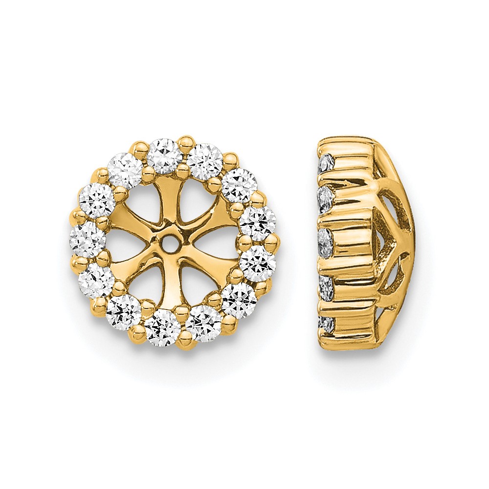 14K Yellow Gold 0.25 Carat Lab Grown Diamond VS SI+ G+ with 4.25 Mm Opening Complete Earring Jackets