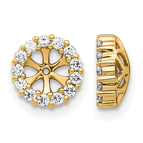 14K Yellow Gold 0.25 Carat Lab Grown Diamond VS SI+ G+ with 4.25 Mm Opening Complete Earring Jackets