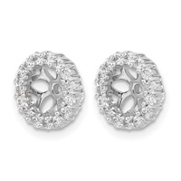 14K White Gold 0.50 Carat Lab Grown Diamond VS SI+ G+ with 5.25 Mm Opening Complete Earring Jackets view 2