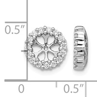 14K White Gold 0.50 Carat Lab Grown Diamond VS SI+ G+ with 5.25 Mm Opening Complete Earring Jackets view 3