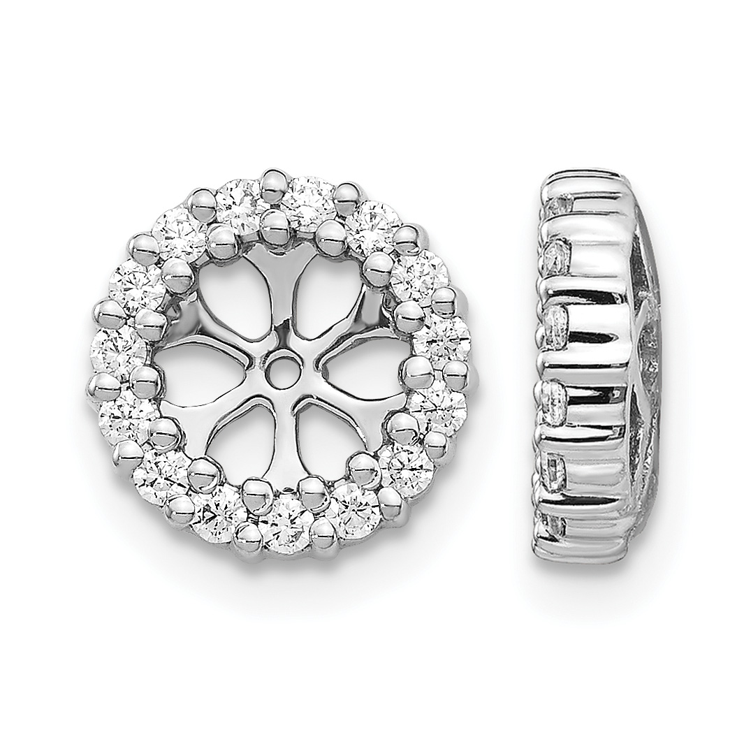 14k White Gold 1/2 carat Lab Grown Diamond VS/SI+ G+ for 5.25 mm Earring Jacket (EJM5303-050-WLG)
