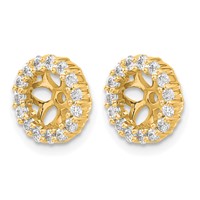 14K Yellow Gold 0.50 Carat Lab Grown Diamond VS SI+ G+ with 5.25 Mm Opening Complete Earring Jackets view 2