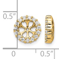 14K Yellow Gold 0.50 Carat Lab Grown Diamond VS SI+ G+ with 5.25 Mm Opening Complete Earring Jackets view 3