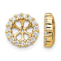 14K Yellow Gold 0.50 Carat Lab Grown Diamond VS SI+ G+ with 5.25 Mm Opening Complete Earring Jackets view 1