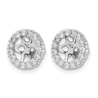 14K White Gold 0.50 Carat Lab Grown Diamond VS SI+ G+ with 6.5 Mm Opening Complete Earring Jackets view 2