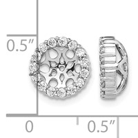 14K White Gold 0.50 Carat Lab Grown Diamond VS SI+ G+ with 6.5 Mm Opening Complete Earring Jackets view 3