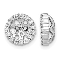 14K White Gold 0.50 Carat Lab Grown Diamond VS SI+ G+ with 6.5 Mm Opening Complete Earring Jackets view 1