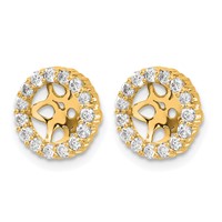 14K Yellow Gold 0.50 Carat Lab Grown Diamond VS SI+ G+ with 6.5 Mm Opening Complete Earring Jackets view 2