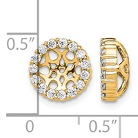 14K Yellow Gold 0.50 Carat Lab Grown Diamond VS SI+ G+ with 6.5 Mm Opening Complete Earring Jackets view 3
