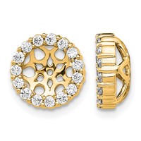 14K Yellow Gold 0.50 Carat Lab Grown Diamond VS SI+ G+ with 6.5 Mm Opening Complete Earring Jackets view 1