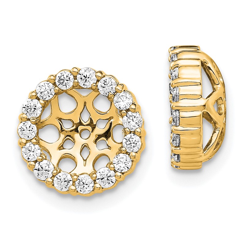 14k 1/2 carat Lab Grown Diamond VS/SI+ G+ for 6.5 mm Earring Jacket