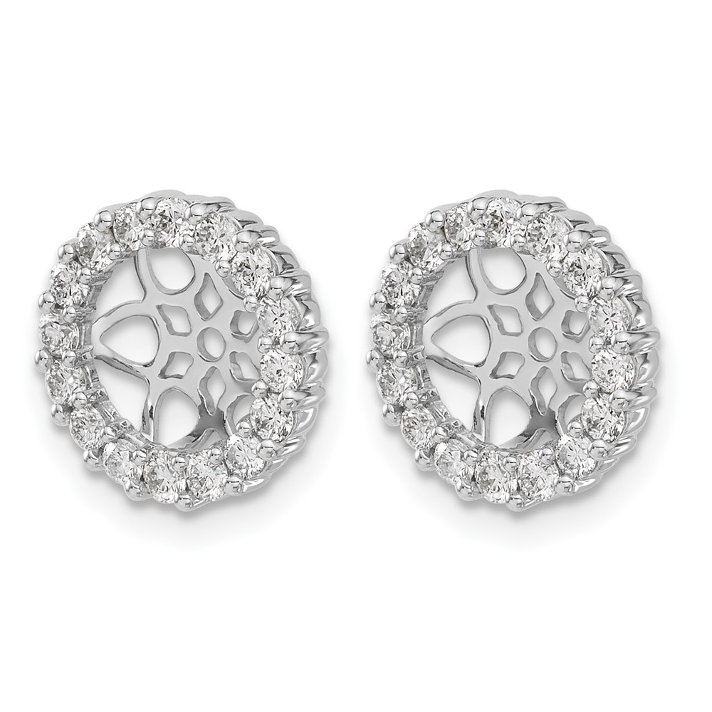 14k White Gold 3/4 carat Lab Grown Diamond VS/SI+ G+ for 7.5 mm Earring Jacket (EJM5304-075-WLG)