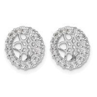 14K White Gold 0.75 Carat Lab Grown Diamond VS SI+ G+ with 7.5 Mm Opening Complete Earring Jackets view 2