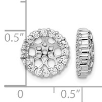 14K White Gold 0.75 Carat Lab Grown Diamond VS SI+ G+ with 7.5 Mm Opening Complete Earring Jackets view 3