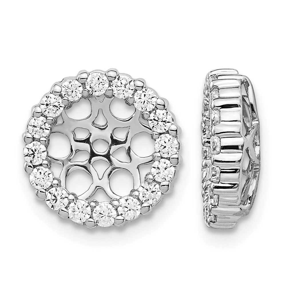 14k White Gold 3/4 carat Lab Grown Diamond VS/SI+ G+ for 7.5 mm Earring Jacket (EJM5304-075-WLG)