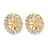 14K Yellow Gold 0.75 Carat Lab Grown Diamond VS SI+ G+ with 7.5 Mm Opening Complete Earring Jackets view 2