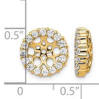 14K Yellow Gold 0.75 Carat Lab Grown Diamond VS SI+ G+ with 7.5 Mm Opening Complete Earring Jackets view 3