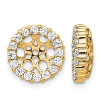 14K Yellow Gold 0.75 Carat Lab Grown Diamond VS SI+ G+ with 7.5 Mm Opening Complete Earring Jackets view 1