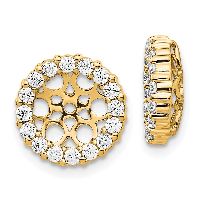 14k 3/4 carat Lab Grown Diamond VS/SI+ G+ for 7.5 mm Earring Jacket