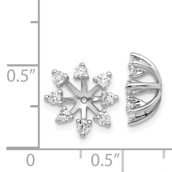 14k White Gold Fancy Diamond Earring Jacket Mountings