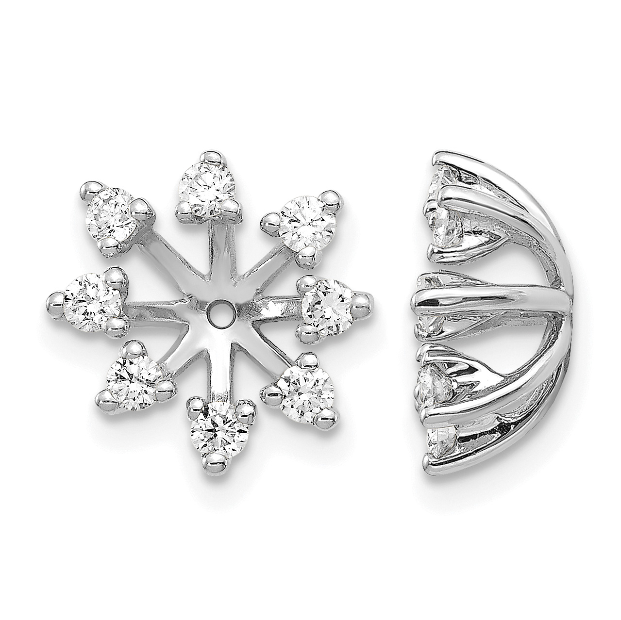 14k White Gold AA Fancy Diamond Earring Jacket (EJM5307-050-WA)