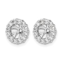 14K White Gold 0.75 Carat Lab Grown Diamond VS SI+ G+ for 5.25 Mm Complete Earring Jackets view 2
