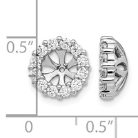 14K White Gold 0.75 Carat Lab Grown Diamond VS SI+ G+ for 5.25 Mm Complete Earring Jackets view 3