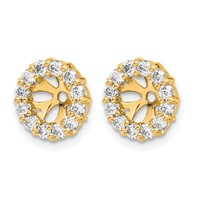 14K Yellow Gold 0.75 Carat Lab Grown Diamond VS SI+ G+ for 5.25 Mm Complete Earring Jackets view 2