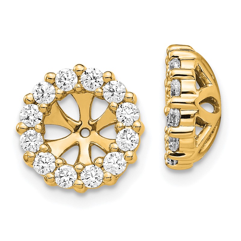 14k 3/4 carat Lab Grown Diamond VS/SI+ G+ for 5.25 mm Earring Jacket