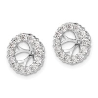 14K White Gold 1 Carat Lab Grown Diamond VS SI+ G+ for 6.5 Mm Complete Earring Jackets view 2