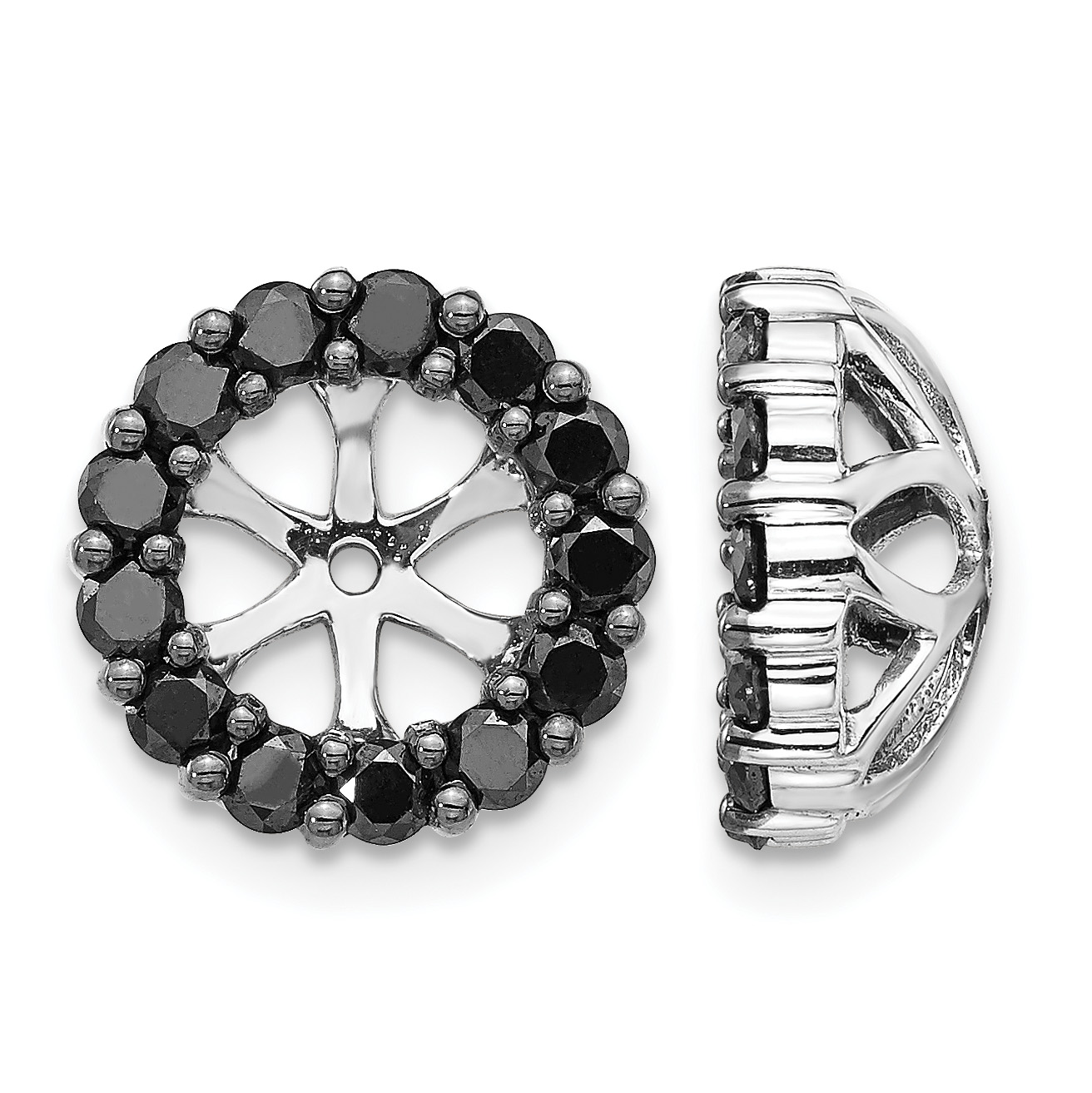 14k White Gold Black Diamond Earring Jackets (EJM5308-BK-100-WA)