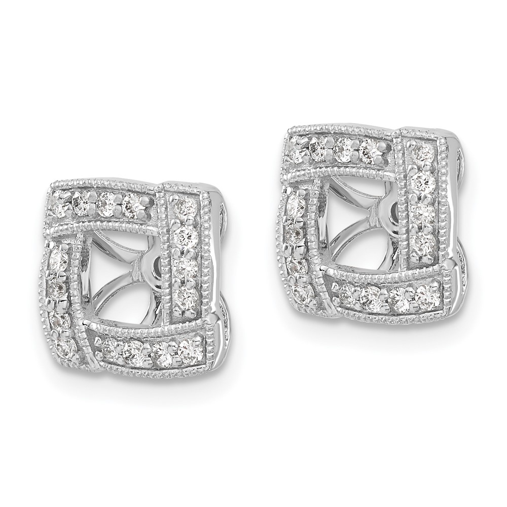 14k White Gold Diamond Square Earring Jackets (EJM5312-033-WA)