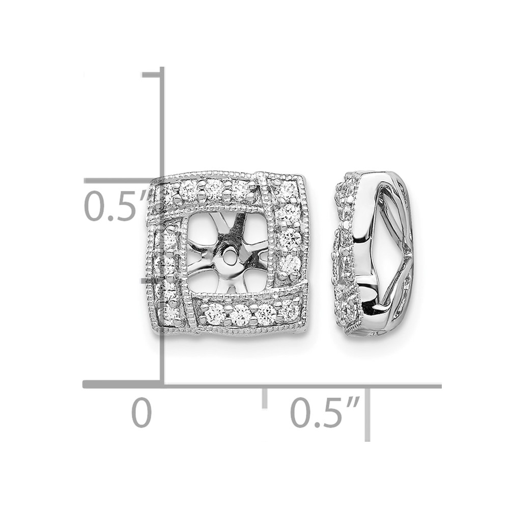 14k White Gold Diamond Square Earring Jackets (EJM5312-033-WA)