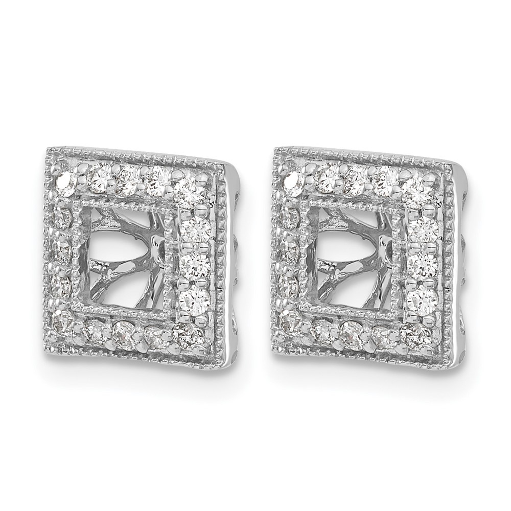 14k White Gold 1/3 carat Lab Grown Diamond VS/SI+ G+ with 4 mm Earring Jacket (EJM5313-033-WLG)