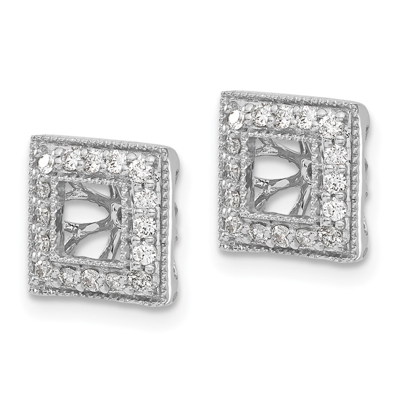 14k White Gold 1/3 carat Lab Grown Diamond VS/SI+ G+ with 4 mm Earring Jacket
