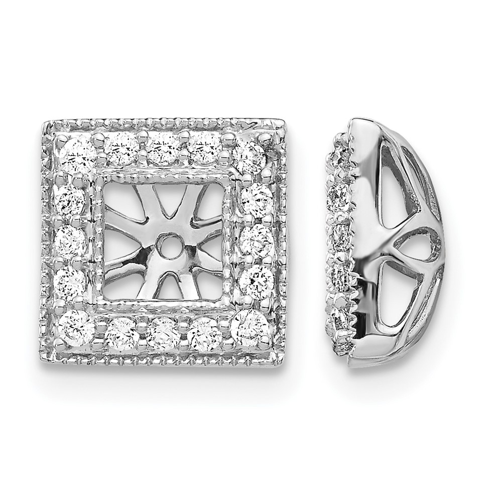 14k White Gold 1/3 carat Lab Grown Diamond VS/SI+ G+ with 4 mm Earring Jacket (EJM5313-033-WLG)