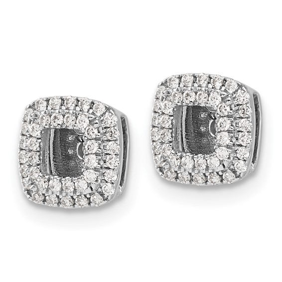 14k White Gold 1/4 carat Diamond Square Earring Jackets