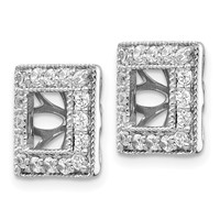 14K White Gold 0.50 Carat Lab Grown Diamond VS SI+ G+ with 4.75 Mm Earring Jacket view 2