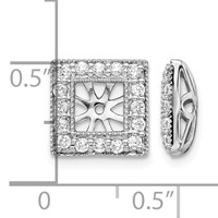 14K White Gold 0.50 Carat Lab Grown Diamond VS SI+ G+ with 4.75 Mm Earring Jacket view 3