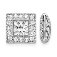 14K White Gold 0.50 Carat Lab Grown Diamond VS SI+ G+ with 4.75 Mm Earring Jacket view 1