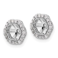 14K White Gold 0.25 Carat Lab Grown Diamond VS SI+ G+ with 5 Mm Opening Earring Jackets view 2