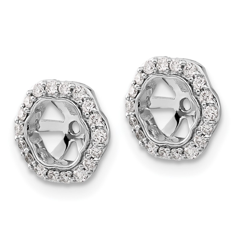 14k White Gold 1/4 carat Lab Grown Diamond VS/SI+ G+ with 5 mm Earring Jacket