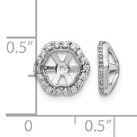 14K White Gold 0.25 Carat Lab Grown Diamond VS SI+ G+ with 5 Mm Opening Earring Jackets view 3