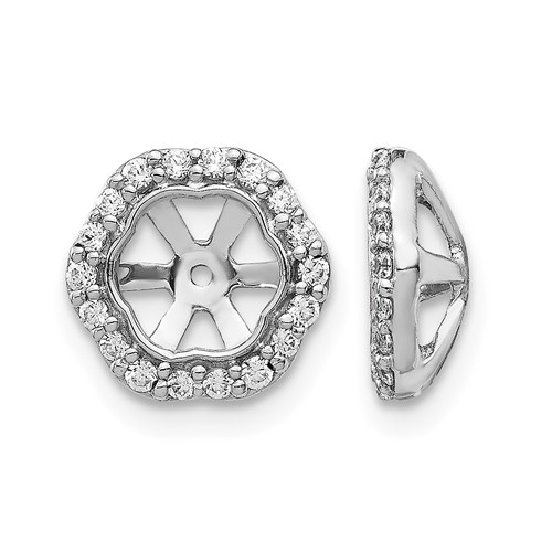 14K White Gold 0.25 Carat Lab Grown Diamond VS SI+ G+ with 5 Mm Opening Earring Jackets