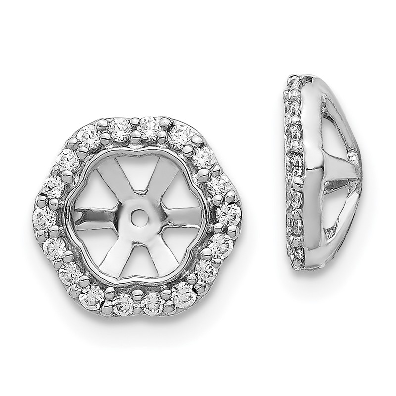 14k White Gold 1/4 carat Lab Grown Diamond VS/SI+ G+ with 5 mm Earring Jacket