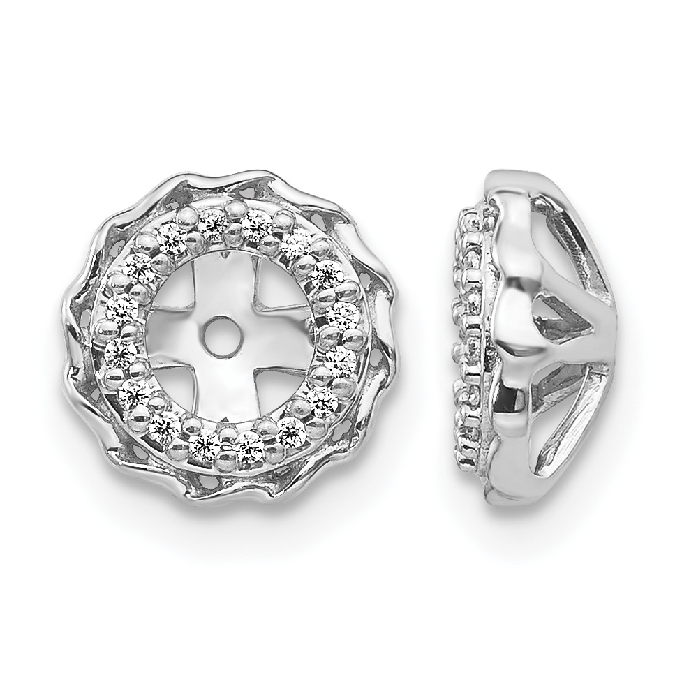 14k White Gold Twisted Edge Diamond Earring Jackets (EJM5318-010-WA)