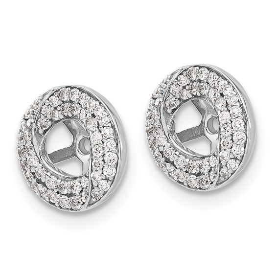 14k White Gold 3/8 carat Diamond Round Earring Jackets
