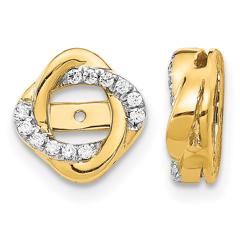 14k Yellow Gold Twisted Diamond Jacket Earrings (EJM5320-013-YA)